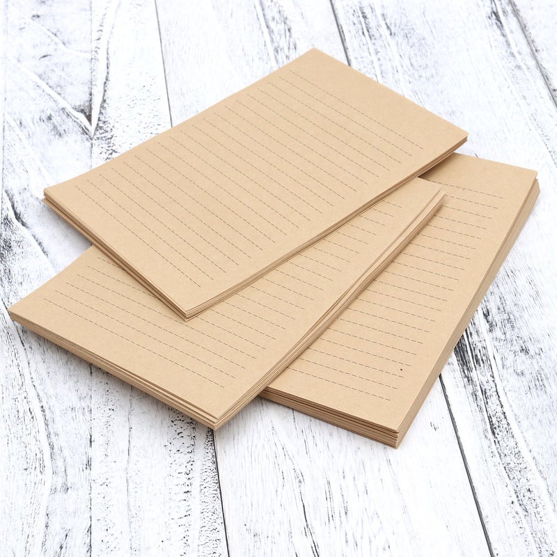 NUOLUX 100Pcs Vintage Kraft A5 Lined Letter Paper Retro Writing Paper for Home Office Stationary1 - Image 2